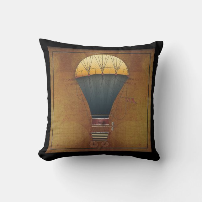 The Airship Abeelle Steampunk Flying Machine Cushion (Front)