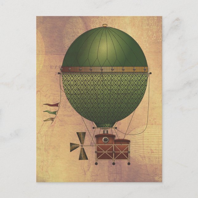 The Airship Citronnier Steampunk Flying Machine Postcard (Front)
