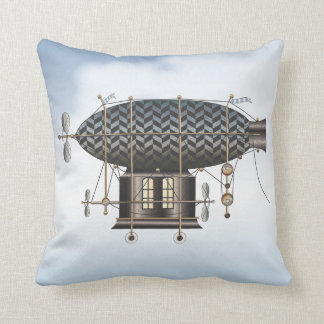 The Airship Petite Noir Steampunk Flying Machine Cushion