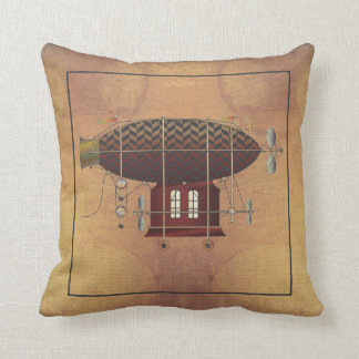 The Airship Petite Rouge Steampunk Flying Machine Cushion