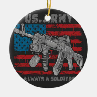 THE AK47 MACHINE GUN CERAMIC TREE DECORATION