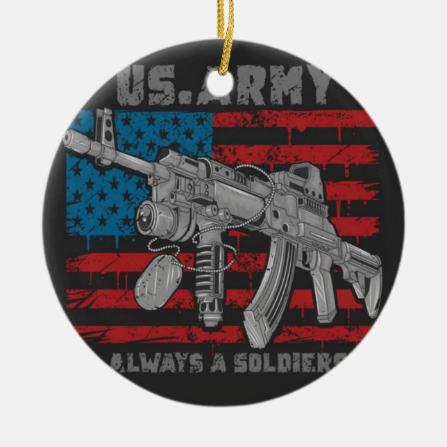 THE AK47 MACHINE GUN CERAMIC TREE DECORATION (Front)