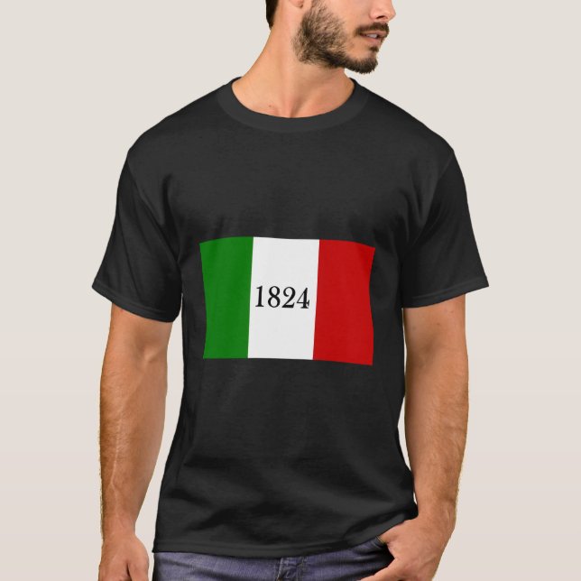 The Alamo Flag 1824 Texas Revolution Independence  T-Shirt (Front)