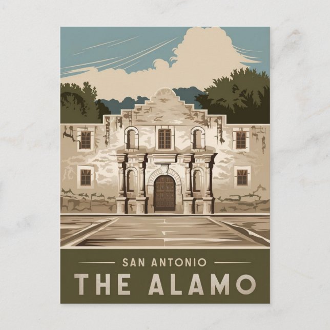 The Alamo San Antonio, Texas, Vintage Postcard (Front)