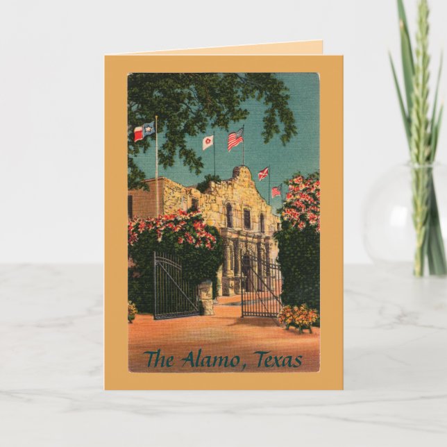 The Alamo Vintage Texas Greeting Card (Front)