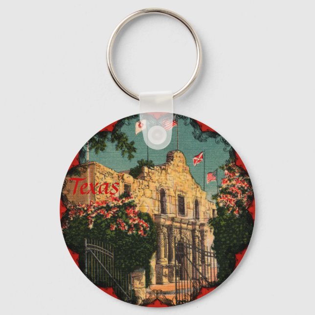 The Alamo Vintage Texas Keychain (Front)