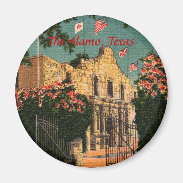 The Alamo Vintage Texas Magnet (Front)