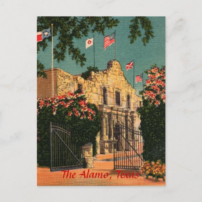 The Alamo Vintage Texas Postcard (Front)
