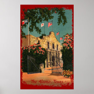 The Alamo Vintage Texas Poster