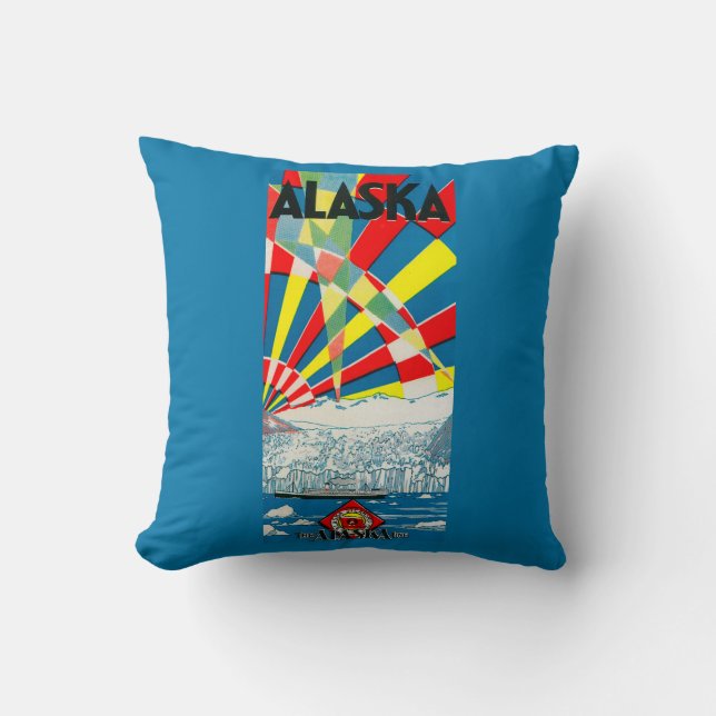 The Alaska Line Steamship Poster Cushion (Front)