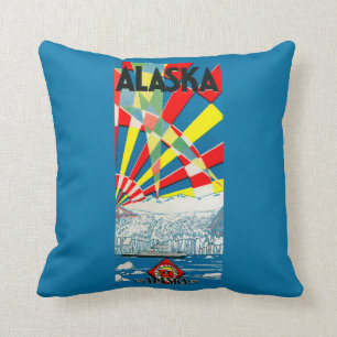 The Alaska Line Steamship Poster Cushion
