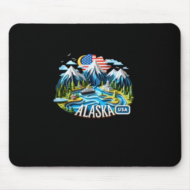 The Alaska State In Usa Sticker  Mouse Mat (Front)