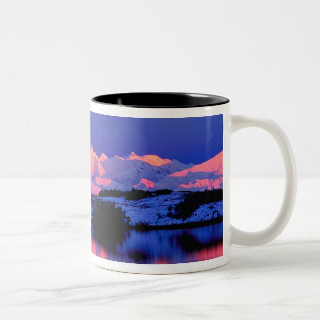 The Alaskan Range is adjacent to Mt. Denali, Two-Tone Coffee Mug (Right)