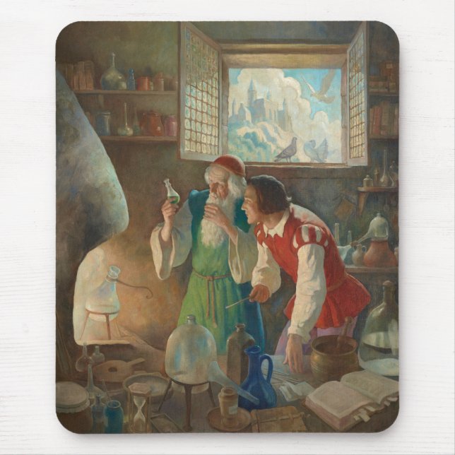 The Alchemist, c. 1937 by N.C. Wyeth Mouse Mat (Front)