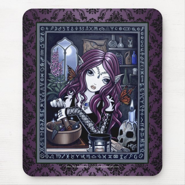 "The Alchemist" Gothic Magic Fairy Mouspad Mouse Mat (Front)
