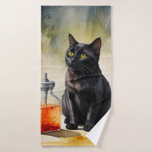 The Alchemist’s Cat Bath Towel Set
