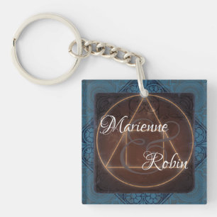 The Alchemist's wedding esoteric mystical monogram Key Ring