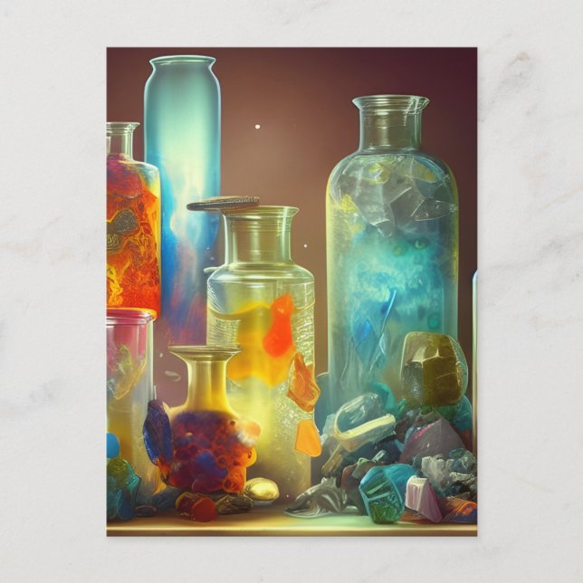 The Alchemist's Worktable Fantasy  Postcard (Front)