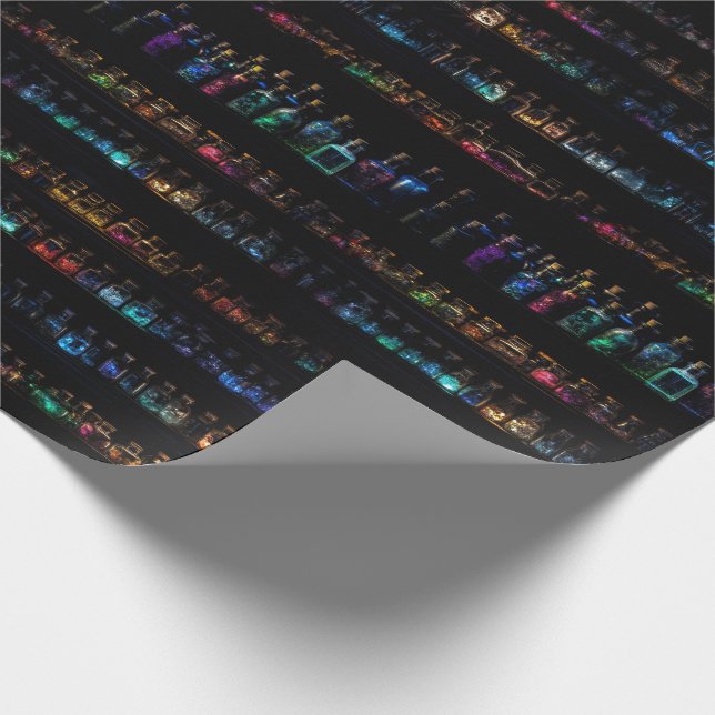 The Alchemy Lab - Potion Bottles Wrapping Paper (Corner)