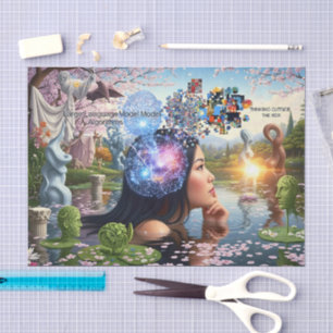 “The Algorithm of Dreams” – A Digital Portrait Tissue Paper