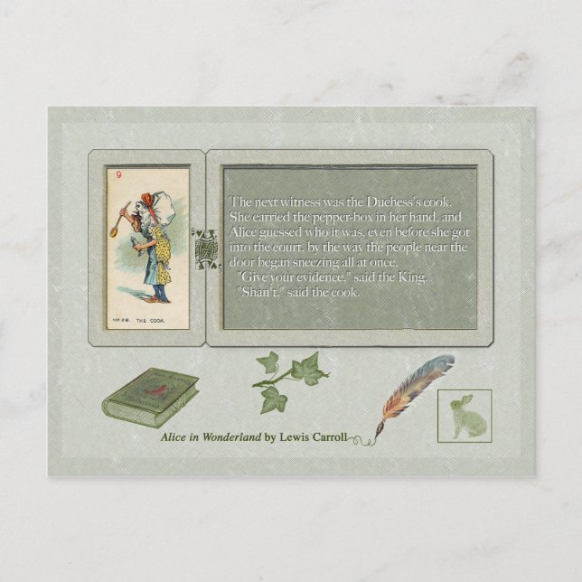 The Alice Collection: The Duchess's Cook Postcard (Front)