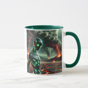 The alien came from the burning depths. mug