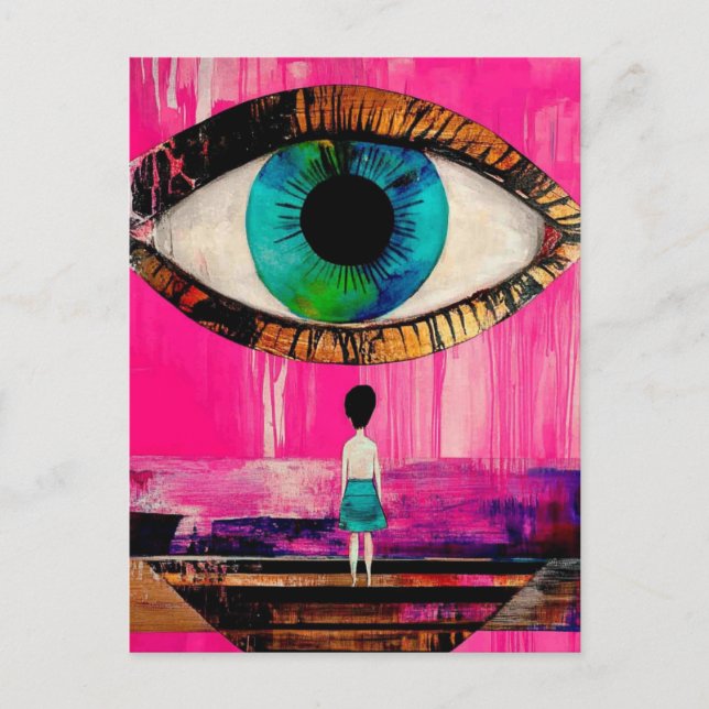 The All Knowing Eye Surreal Postcard (Front)