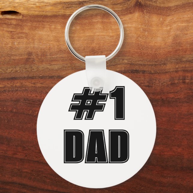 The All-Star Number 1 DAD Varsity Font Key Ring (Front)