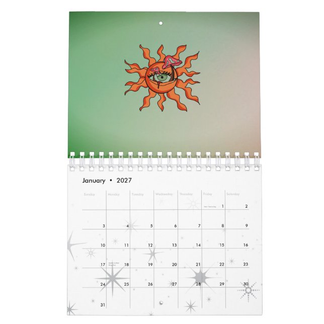 The All Sun-Seeing Mushroom Rays Calendar (Jan 2027)