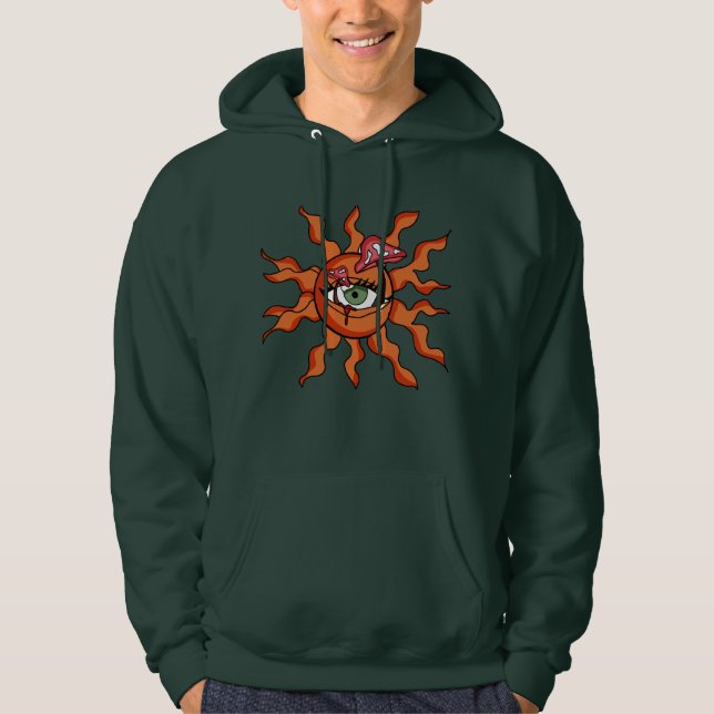 The All Sun-Seeing Mushroom Rays Hoodie (Front)