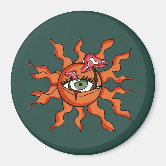 The All Sun-Seeing Mushroom Rays  Magnet (Front)