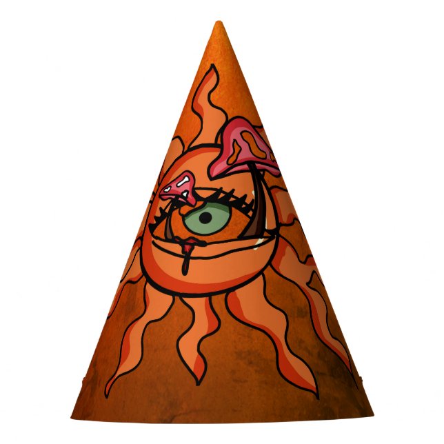 The All Sun-Seeing Mushroom Rays Party Hat (Front)