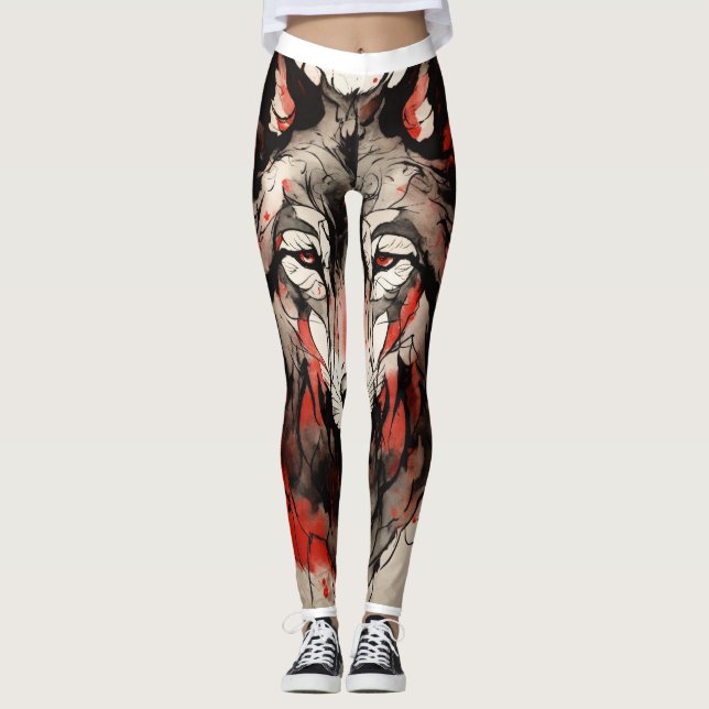 The Allure of Bloody Fox Logo on Leggings (Front)