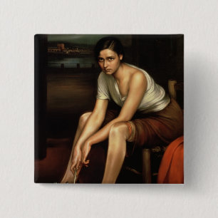 The Alluring Young Girl 15 Cm Square Badge