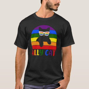 The Ally Cat Rainbow LGBTQ Tarot Card Les Gay Prid T-Shirt