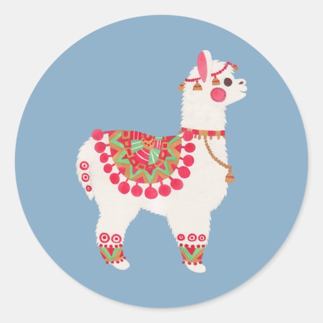 The Alpaca Classic Round Sticker (Front)