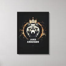 The Alpha Wolf. Add Text or Name on Canvas Print