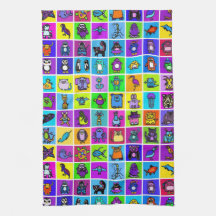 "the alphabet book" kitchen towel - squares
