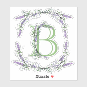 The alphabet Monogram "B" Lavender Eucalyptus