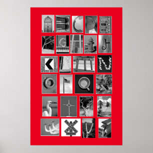 The Alphabet showing picture letters Poster