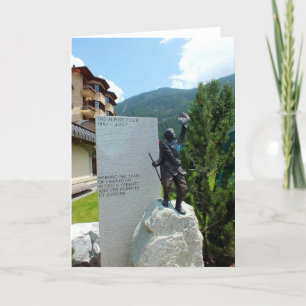 The Alpine Club statue Holiday Card