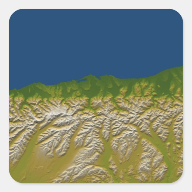 The Alpine fault along the west coast Square Sticker (Front)