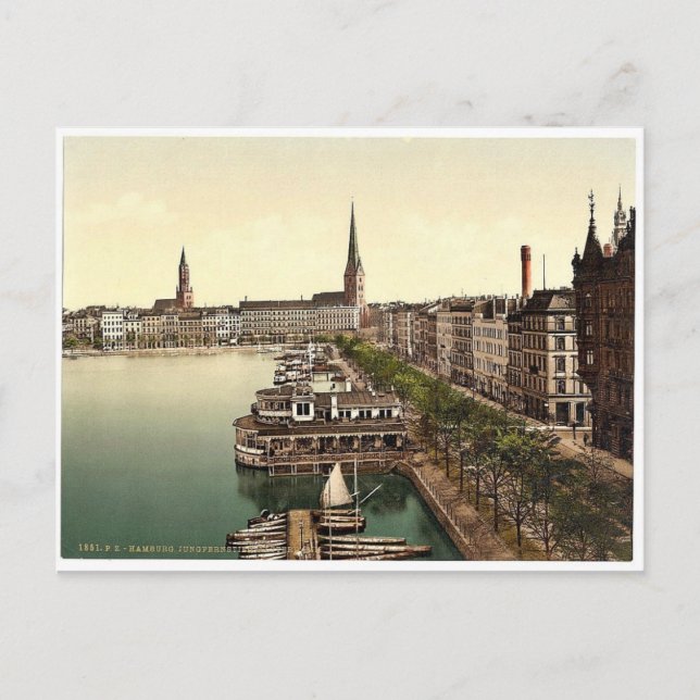 The Alster Cathedral, Junfernsteig, Hamburg, Germa Postcard (Front)