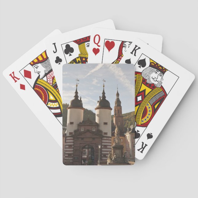 The Alte Brucke in Old Town, Heidelberg, Germany Playing Cards (Back)
