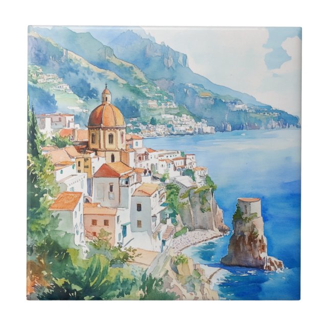 The Amalfi Coast, Italy Tile (Front)