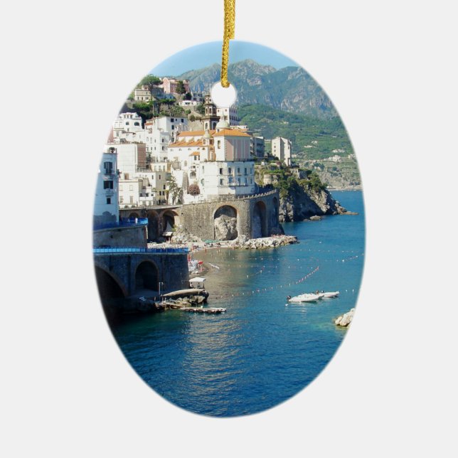 The Amalfi Vista Ceramic Tree Decoration (Front)