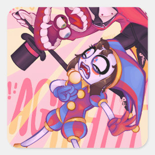 the amazing digital circus square sticker