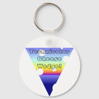 The Amazing Technicolor Cheese Wedge! Key Ring
