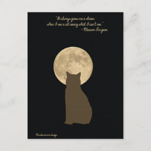 The amazing world of cats: cat looking at the moon postcard