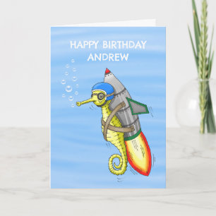 The Amazing Yellow Rocket Seahorse Card